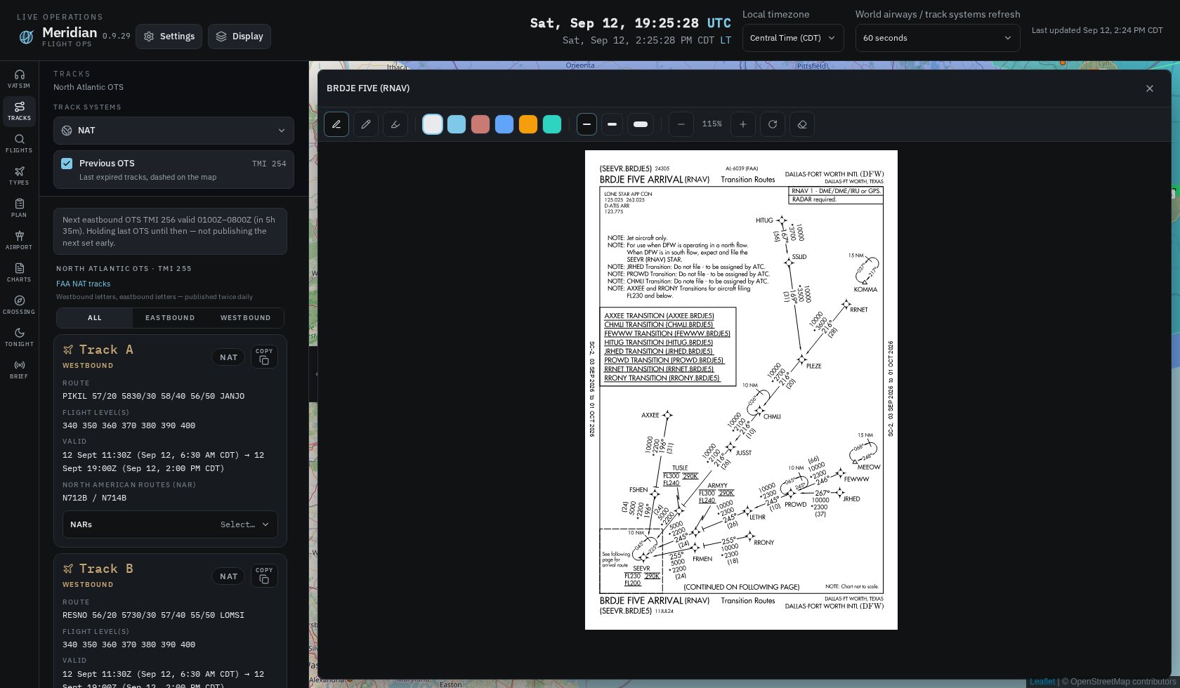 PACOTS and NOPAC organised tracks across the North Pacific with traffic